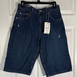 Zara Dark Blue Denim Shorts for Kids Years 13-14